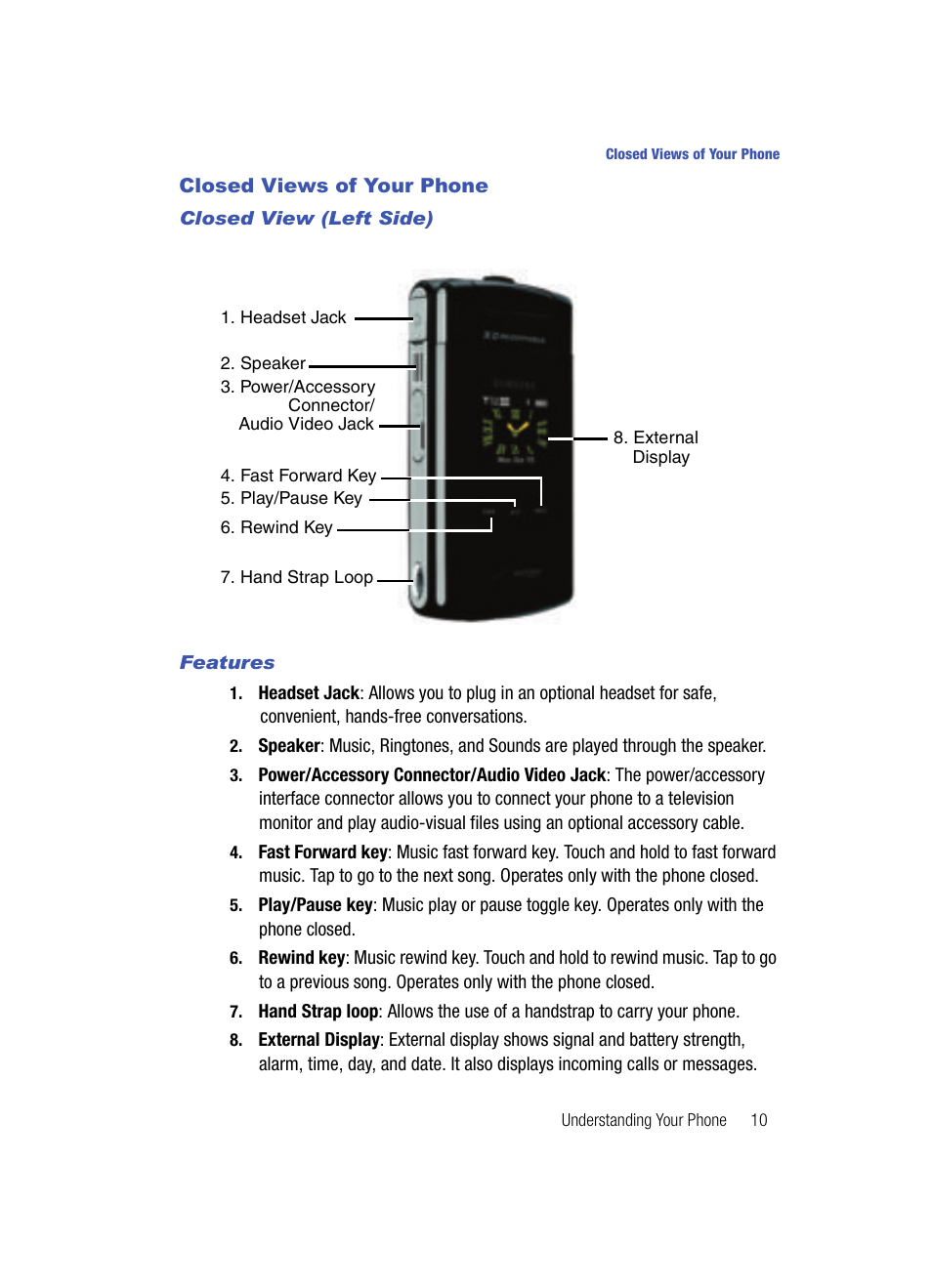 Closed views of your phone | Samsung SCH-U900ZKAVZW User Manual | Page 13 / 181