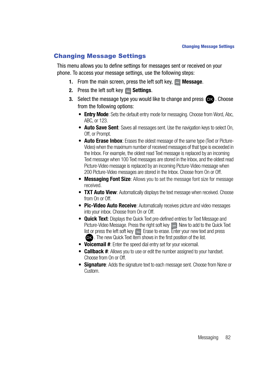 Changing message settings | Samsung SCH-U900ZKAVZW User Manual | Page 85 / 181