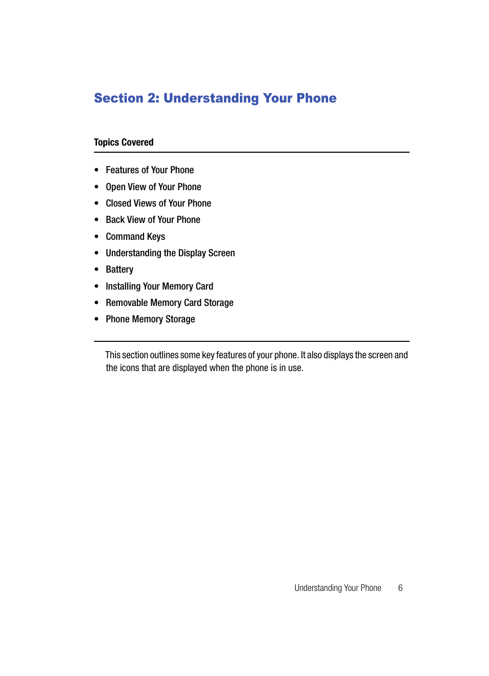 Section 2: understanding your phone | Samsung SCH-U900ZKAVZW User Manual | Page 9 / 181