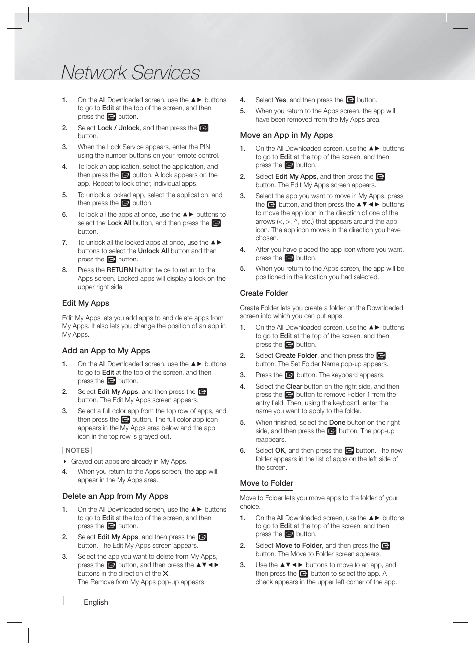 Network services | Samsung HT-FM65WC-ZA User Manual | Page 44 / 58