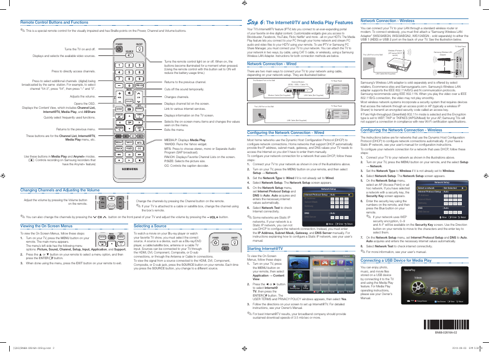 Step 6, The internet@tv and media play features | Samsung LN46C650L1FXZA User Manual | Page 2 / 2