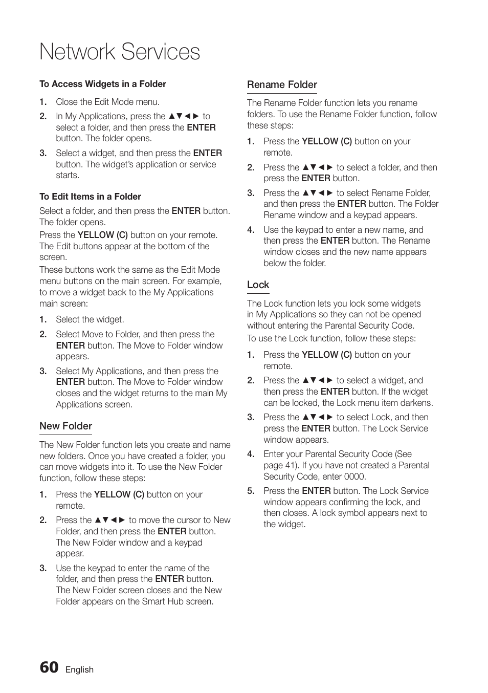Network services | Samsung BD-D7000-ZA User Manual | Page 60 / 81