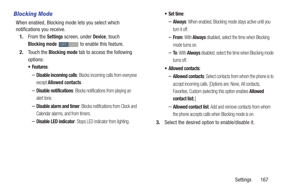 Blocking mode | Samsung SCH-R530RWBMTR User Manual | Page 172 / 254