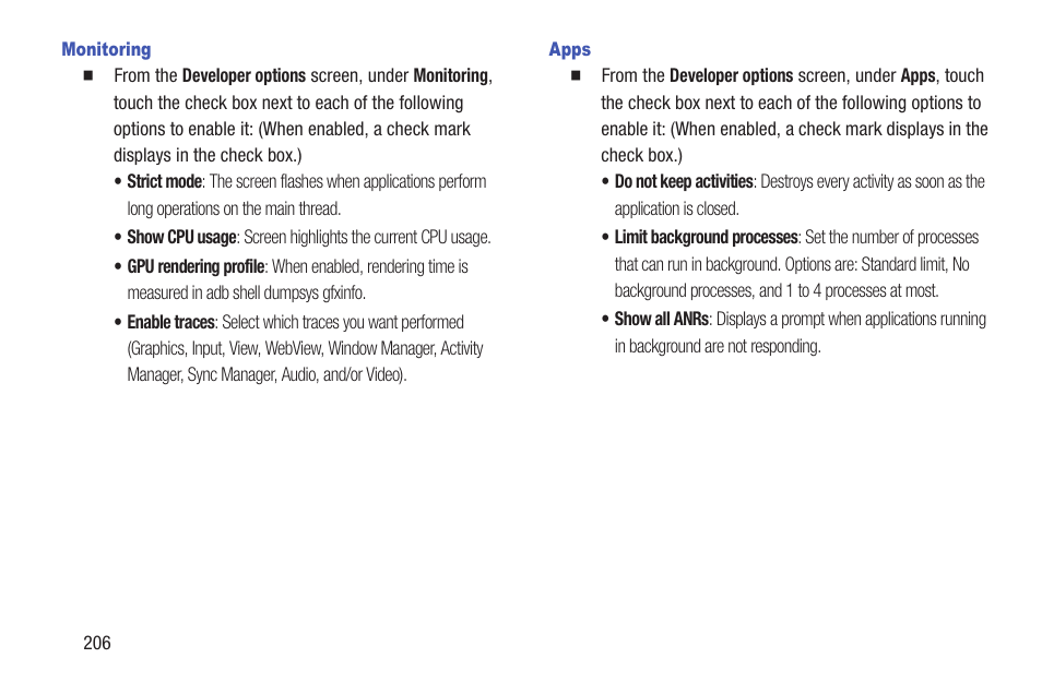 Monitoring, Apps | Samsung SCH-R530RWBMTR User Manual | Page 211 / 254