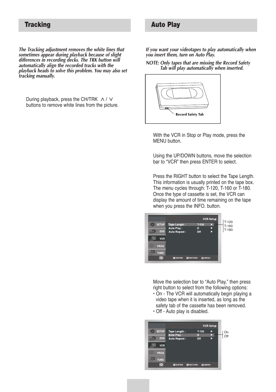 Tracking, Auto play, Tracking auto play | Samsung DVD-V4700-XAC User Manual | Page 30 / 37