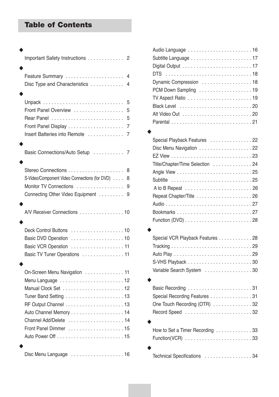Samsung DVD-V4700-XAC User Manual | Page 4 / 37
