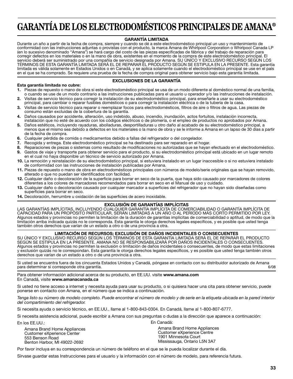Amana W10237708A User Manual | Page 33 / 50