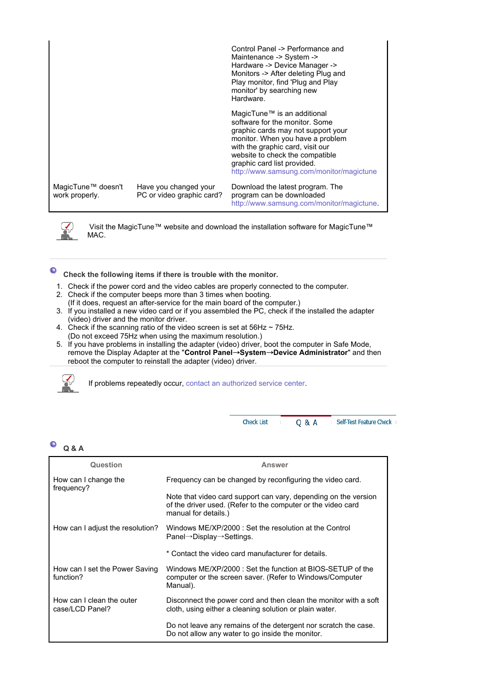 Self-test feature check | Samsung LS19HABBBY-XAA User Manual | Page 115 / 160