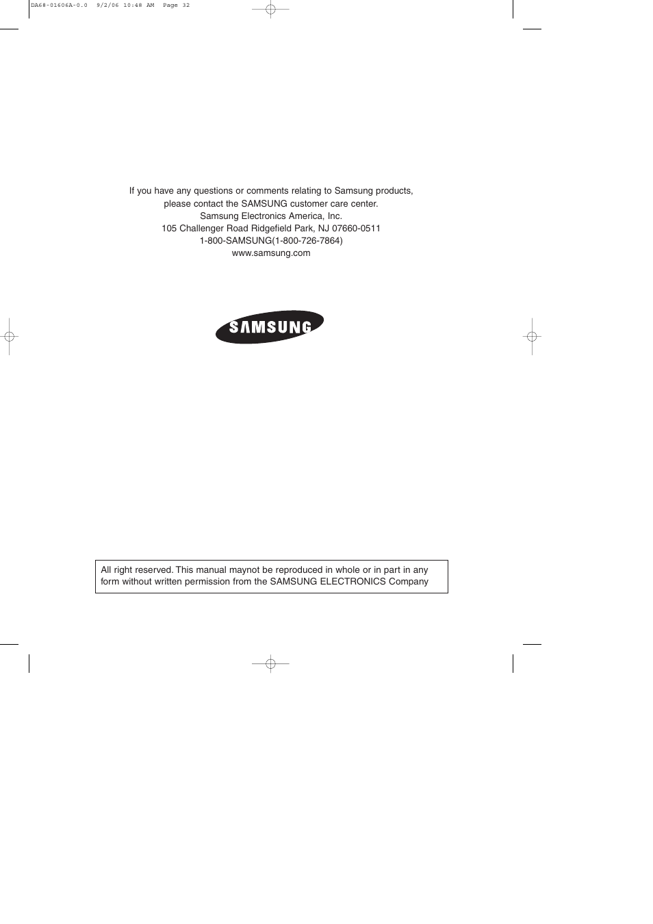 Samsung RS2530BWP-XAA User Manual | Page 32 / 32