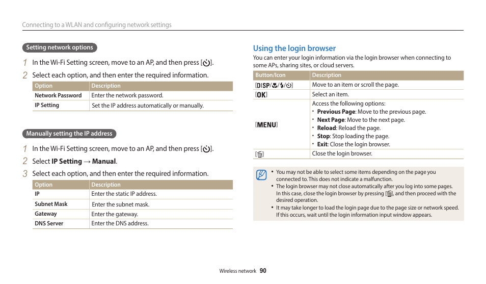 Using the login browser | Samsung EC-WB35FZBPBUS User Manual | Page 91 / 140