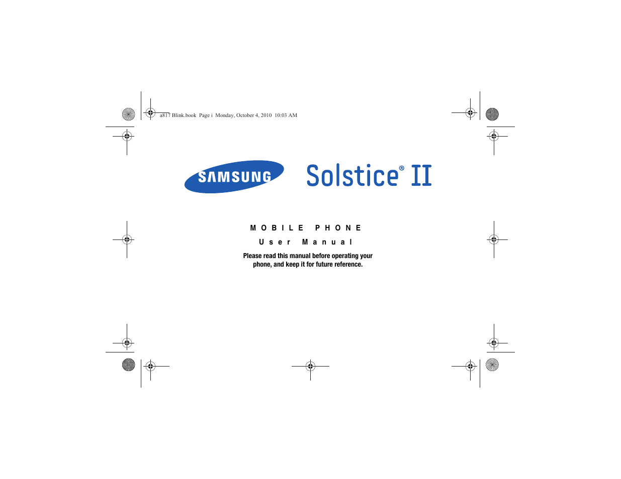 Samsung SGH-A817ZKAATT User Manual | 199 pages