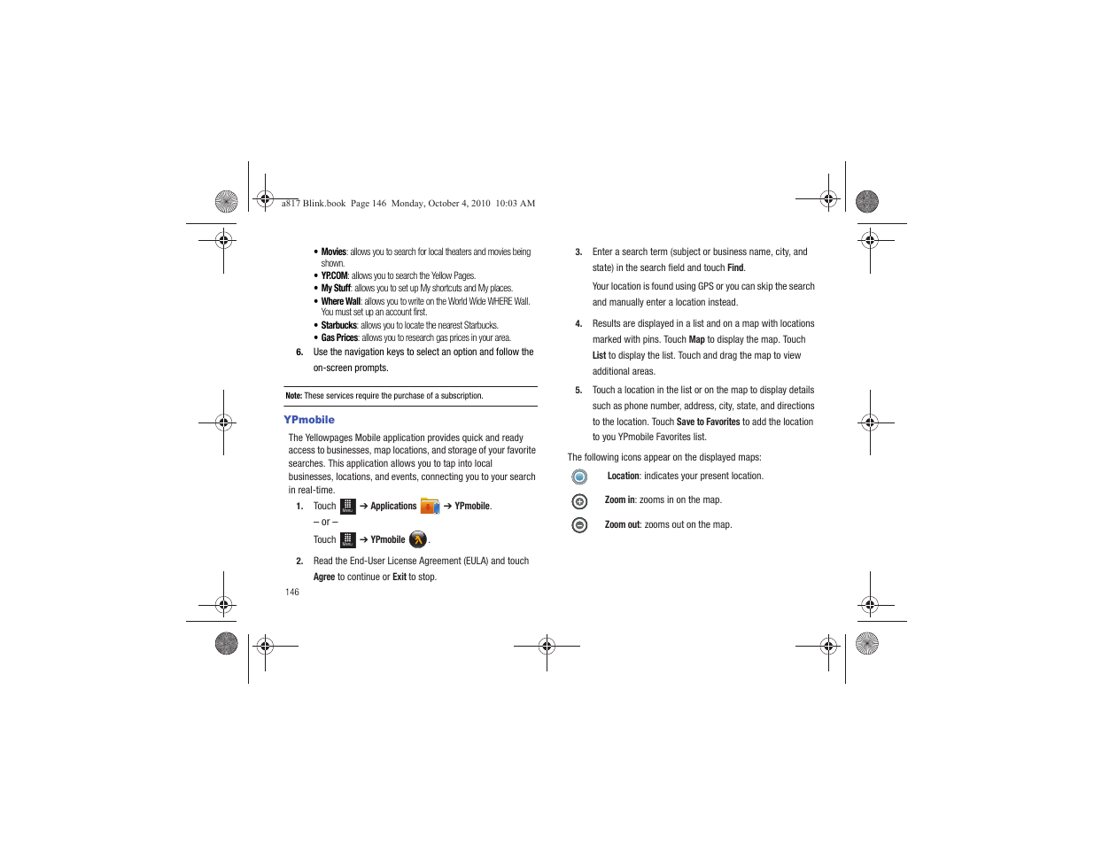 Ypmobile | Samsung SGH-A817ZKAATT User Manual | Page 150 / 199