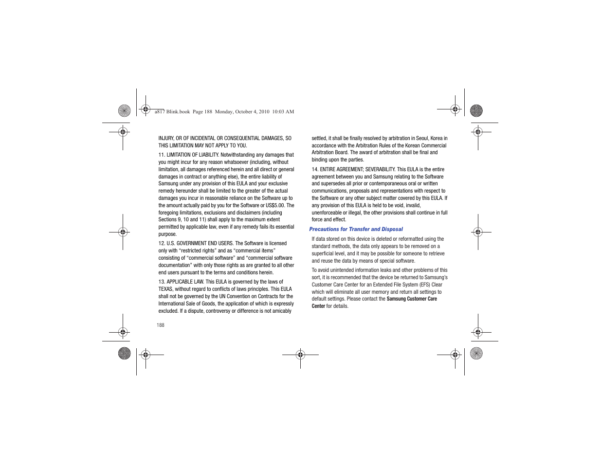Samsung SGH-A817ZKAATT User Manual | Page 192 / 199