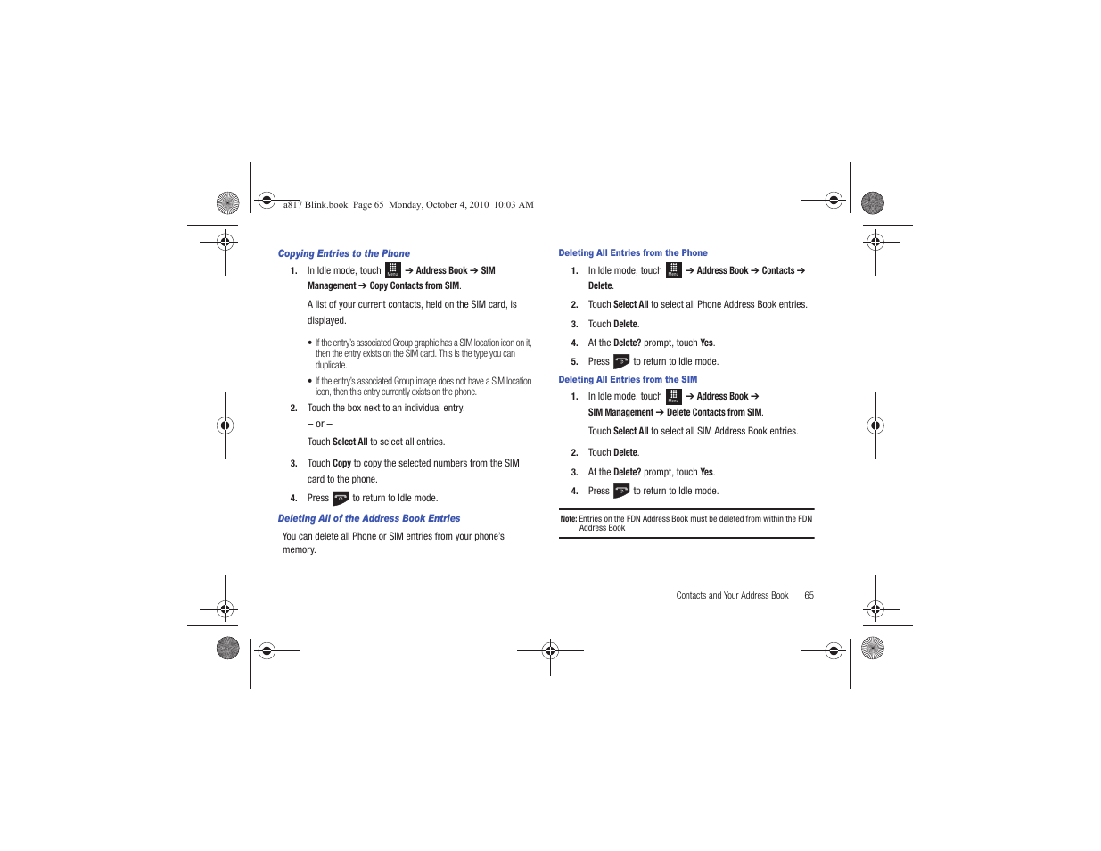 Samsung SGH-A817ZKAATT User Manual | Page 69 / 199