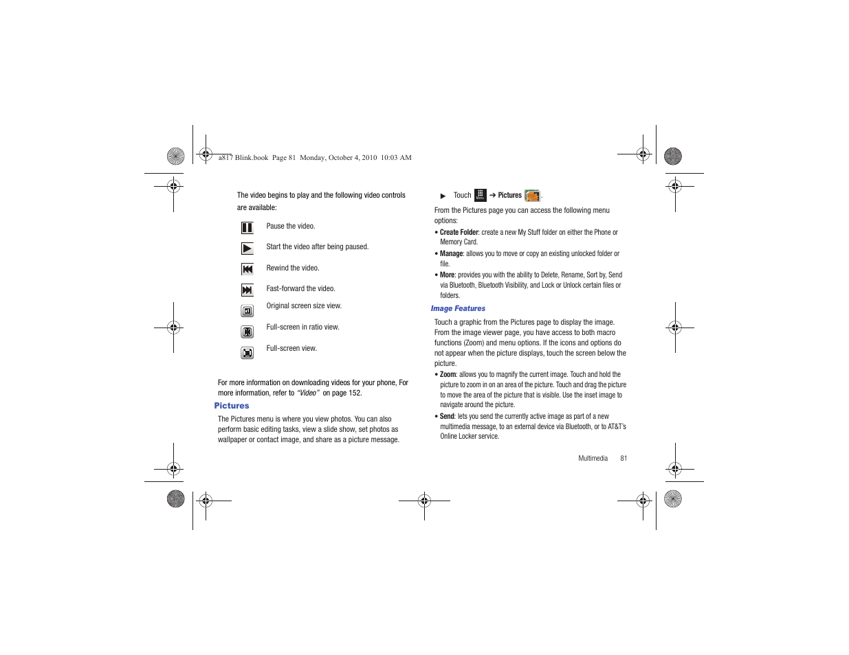 Pictures | Samsung SGH-A817ZKAATT User Manual | Page 85 / 199