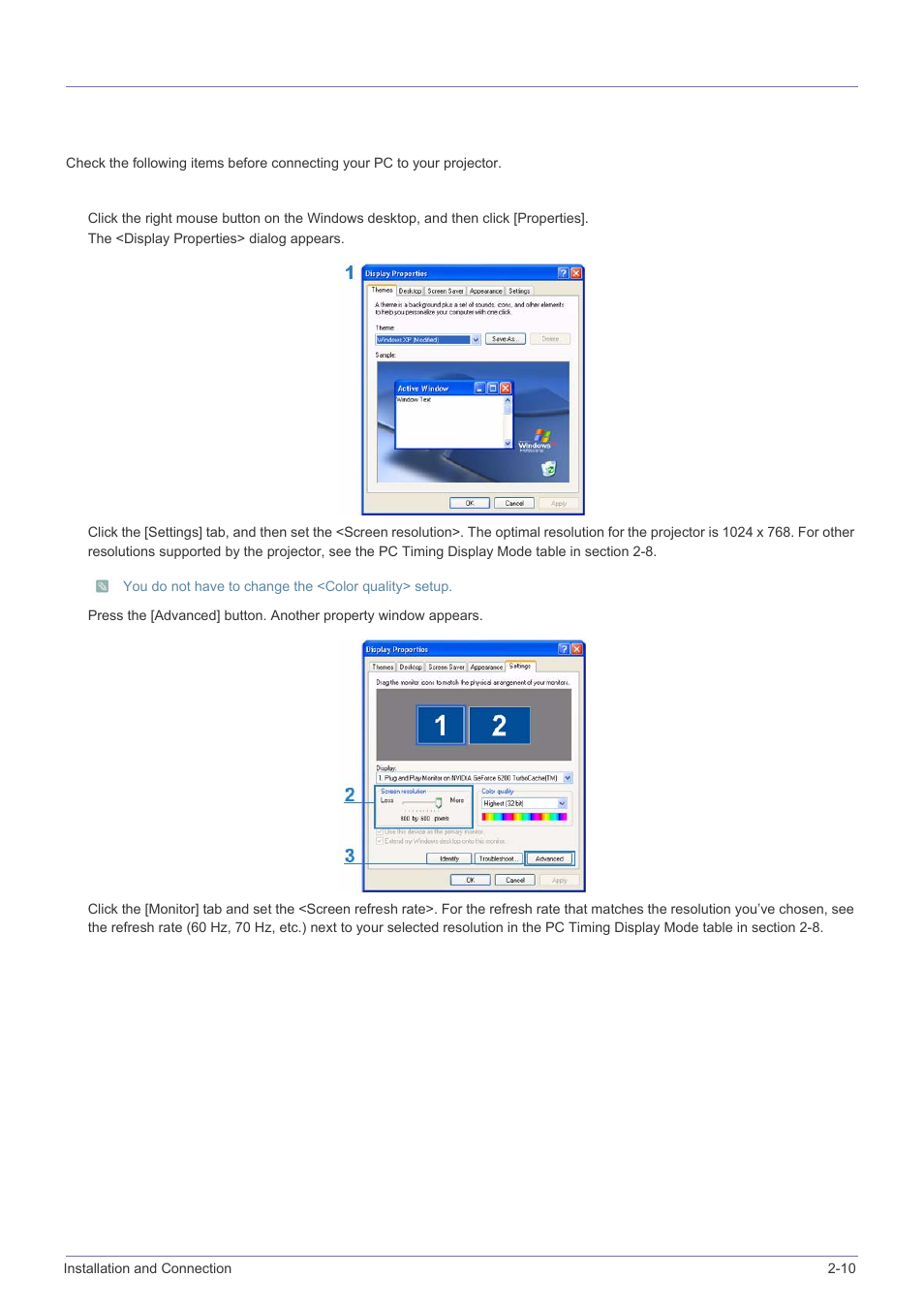 10 connecting with a pc and setting up the pc, Connecting with a pc and setting up the pc -10, 10-1. setting up the pc environment | Samsung SP2203XWCX-ZA User Manual | Page 25 / 65