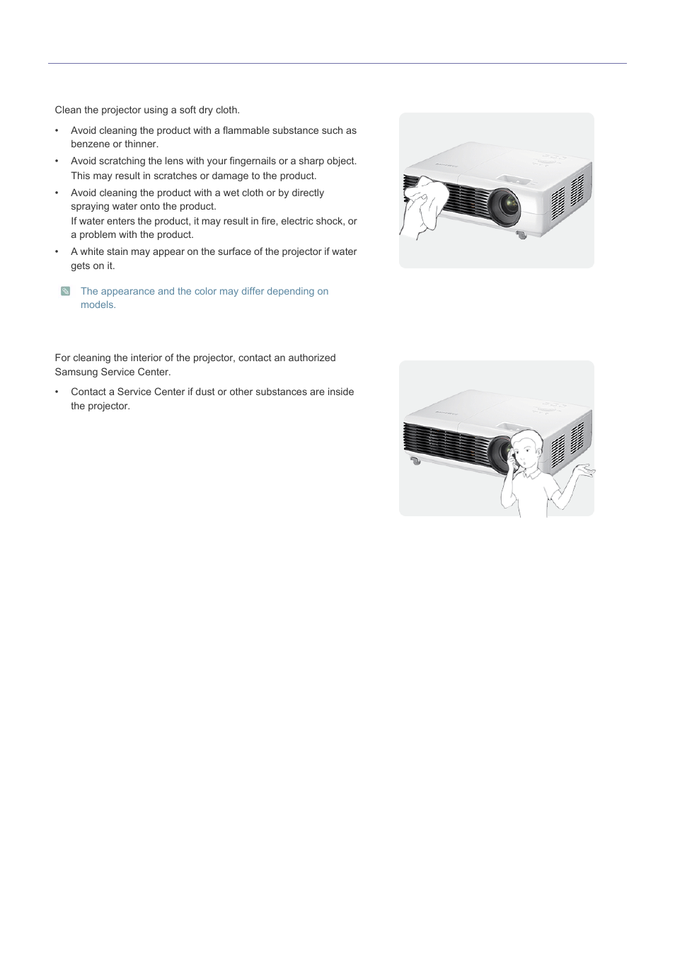 2 care and maintenance, Care and maintenance -2 | Samsung SP2203XWCX-ZA User Manual | Page 4 / 65