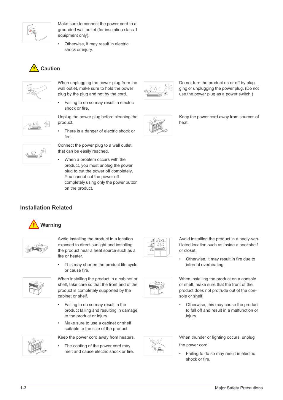 Installation related | Samsung SP2203XWCX-ZA User Manual | Page 6 / 65
