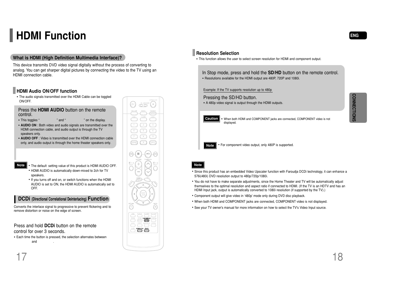 Hdmi function | Samsung HT-P50T-XAC User Manual | Page 10 / 39