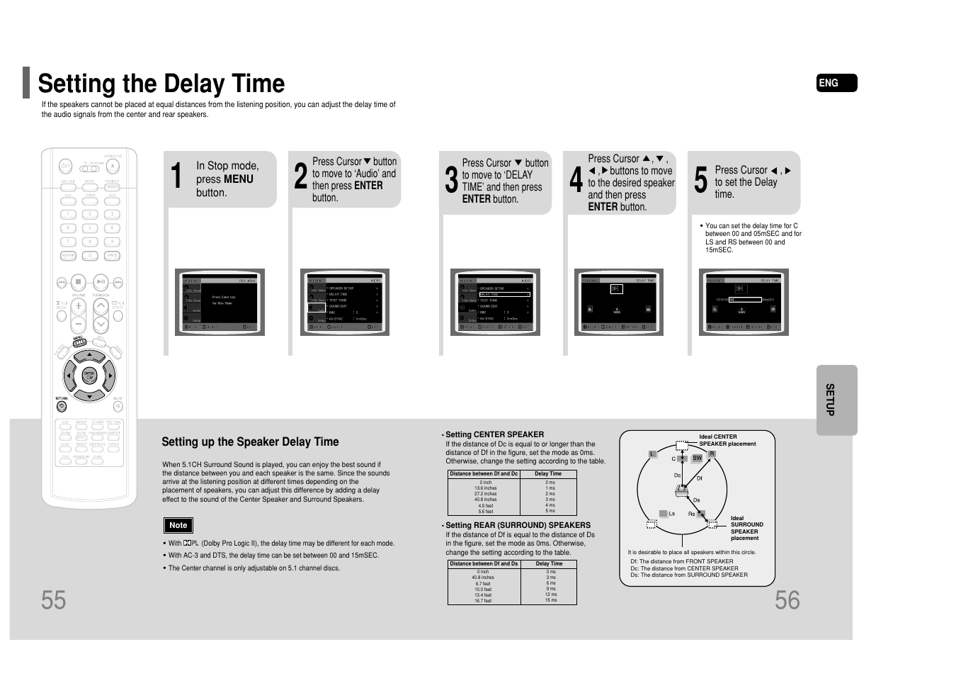 Setting the delay time | Samsung HT-P50T-XAC User Manual | Page 29 / 39