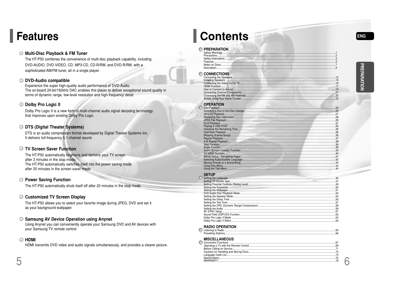 Samsung HT-P50T-XAC User Manual | Page 4 / 39