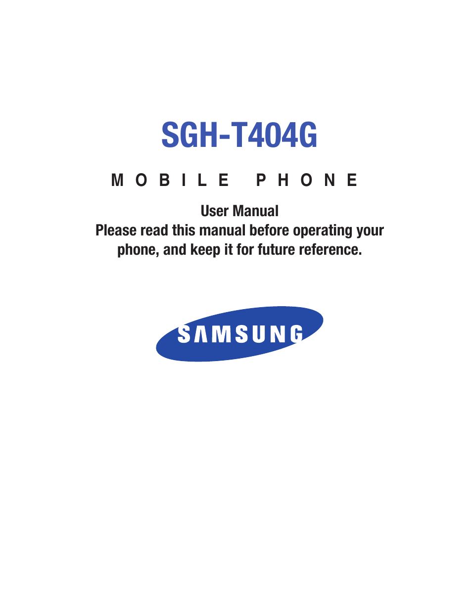 Samsung SGH-T404ZKATFN User Manual | 107 pages