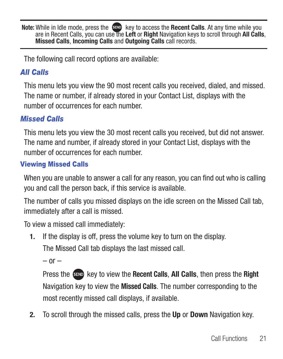 Samsung SGH-T404ZKATFN User Manual | Page 25 / 107