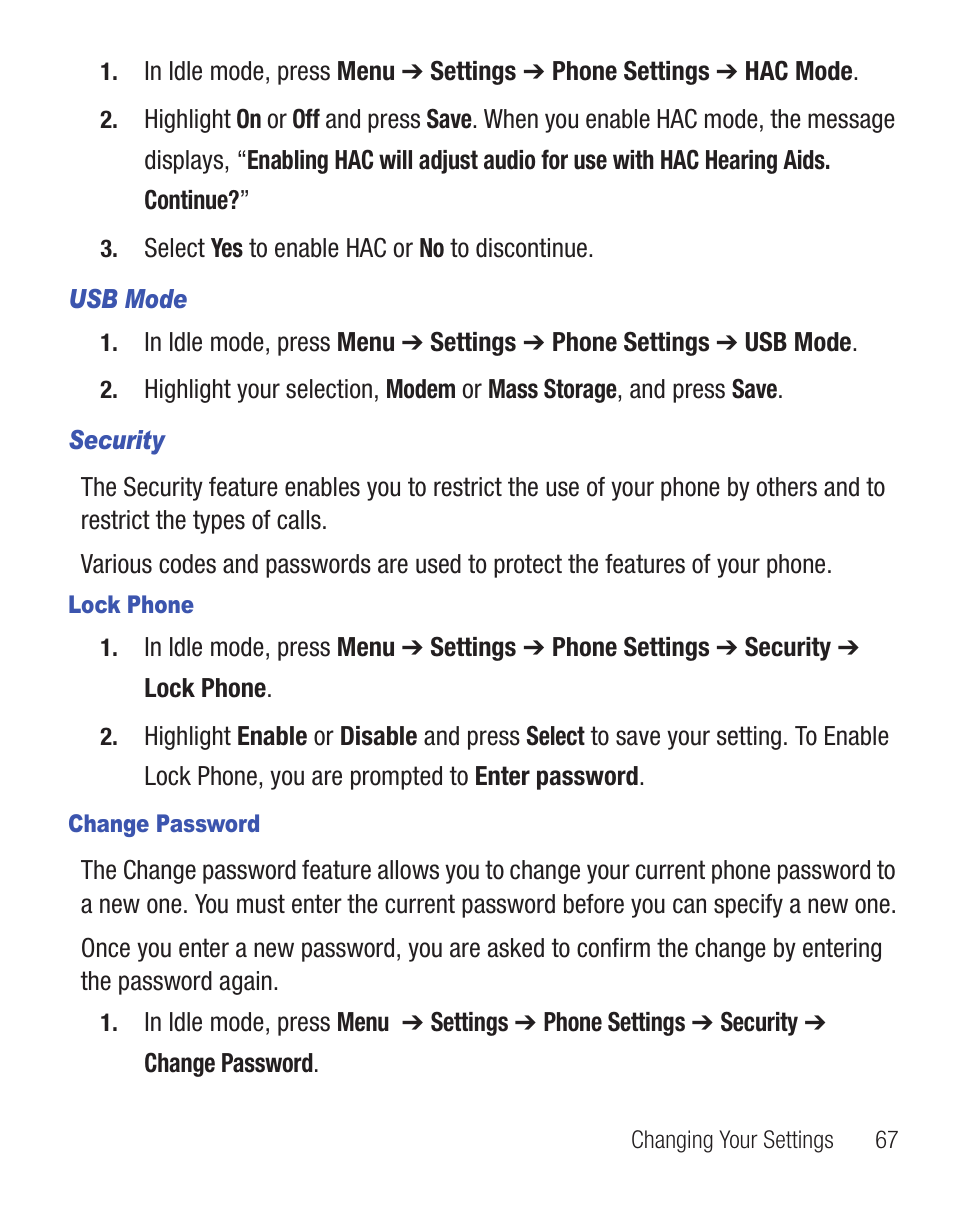 Samsung SGH-T404ZKATFN User Manual | Page 71 / 107