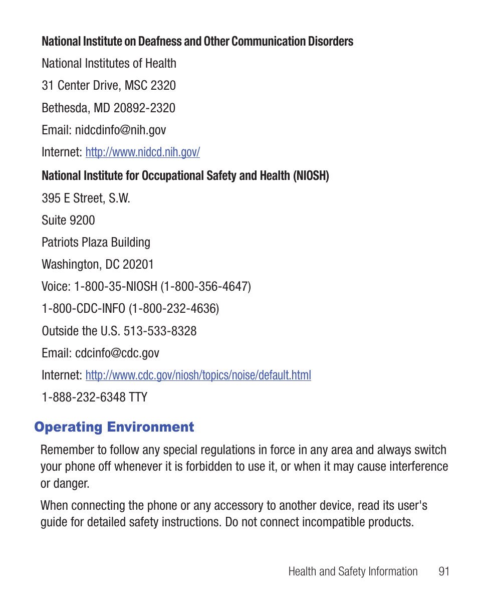 Operating environment | Samsung SGH-T404ZKATFN User Manual | Page 95 / 107