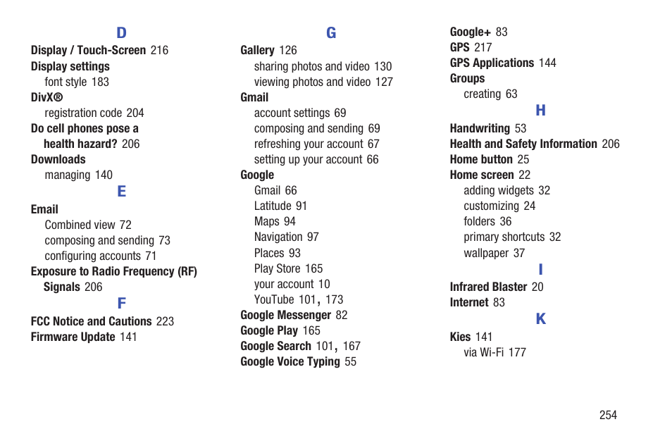 Samsung GT-P6210MAEXAR User Manual | Page 259 / 262