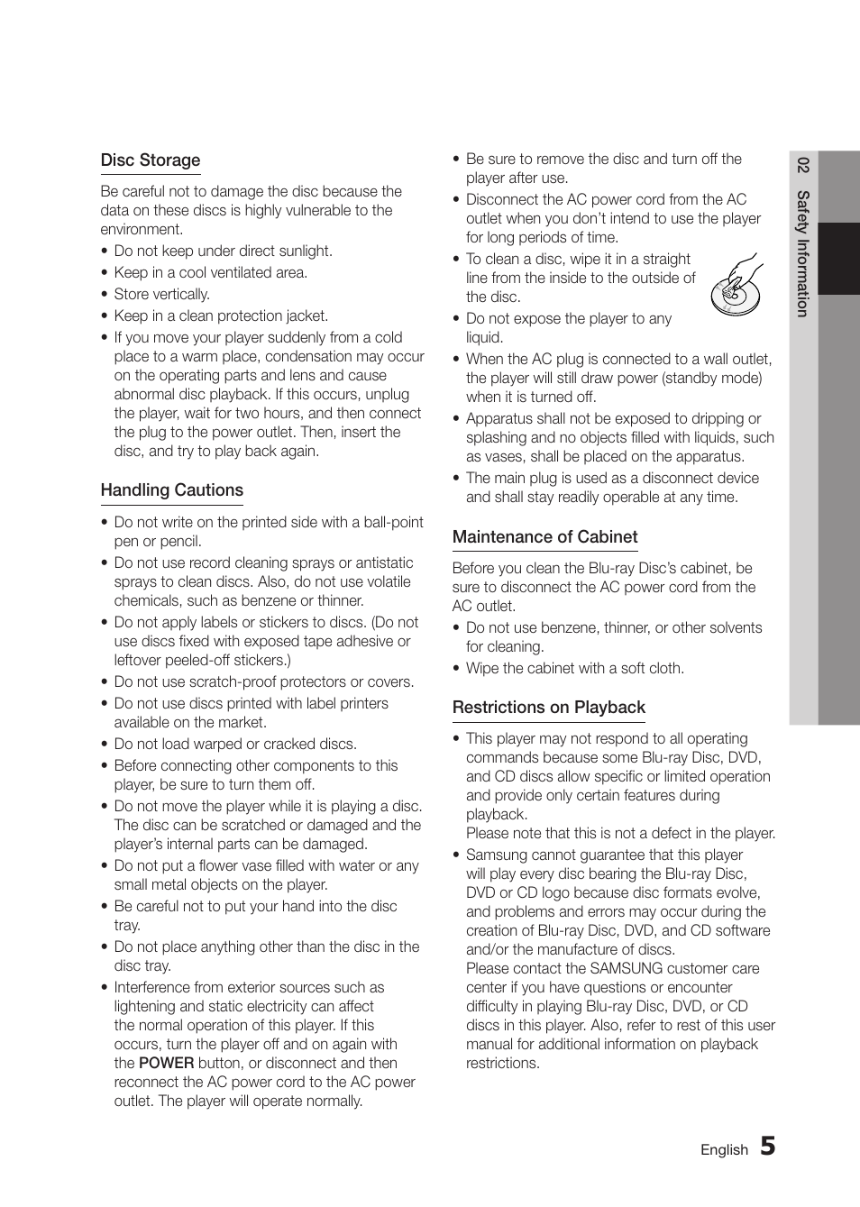 Samsung BD-D5250C-ZA User Manual | Page 5 / 76