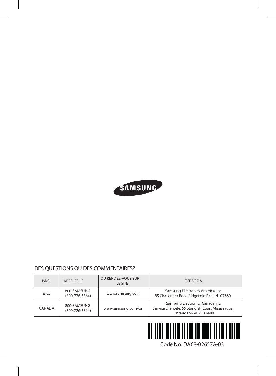 Samsung RL220NCTASR-AA User Manual | Page 96 / 96