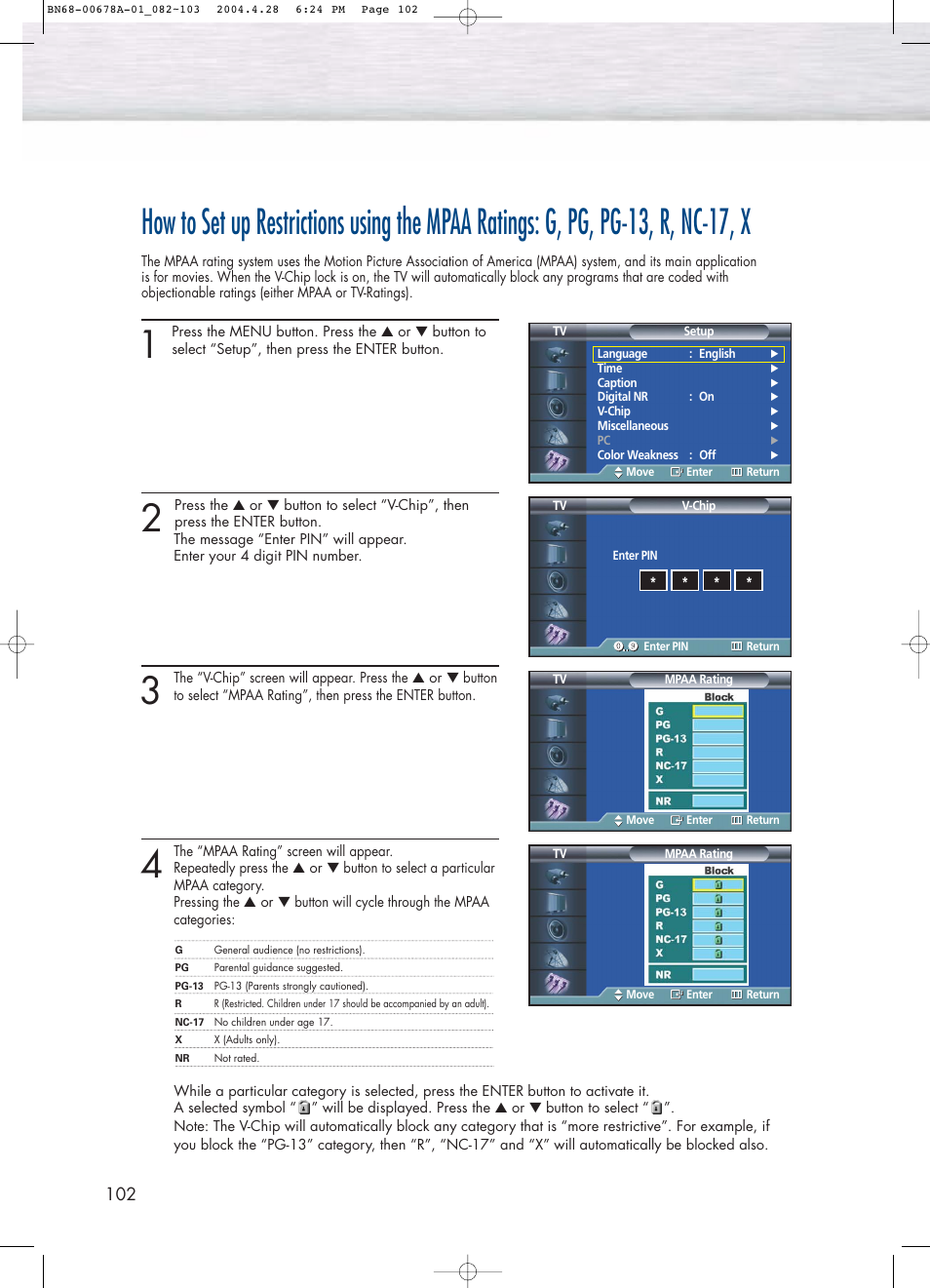 Samsung HPP4261X-XAP User Manual | Page 102 / 112