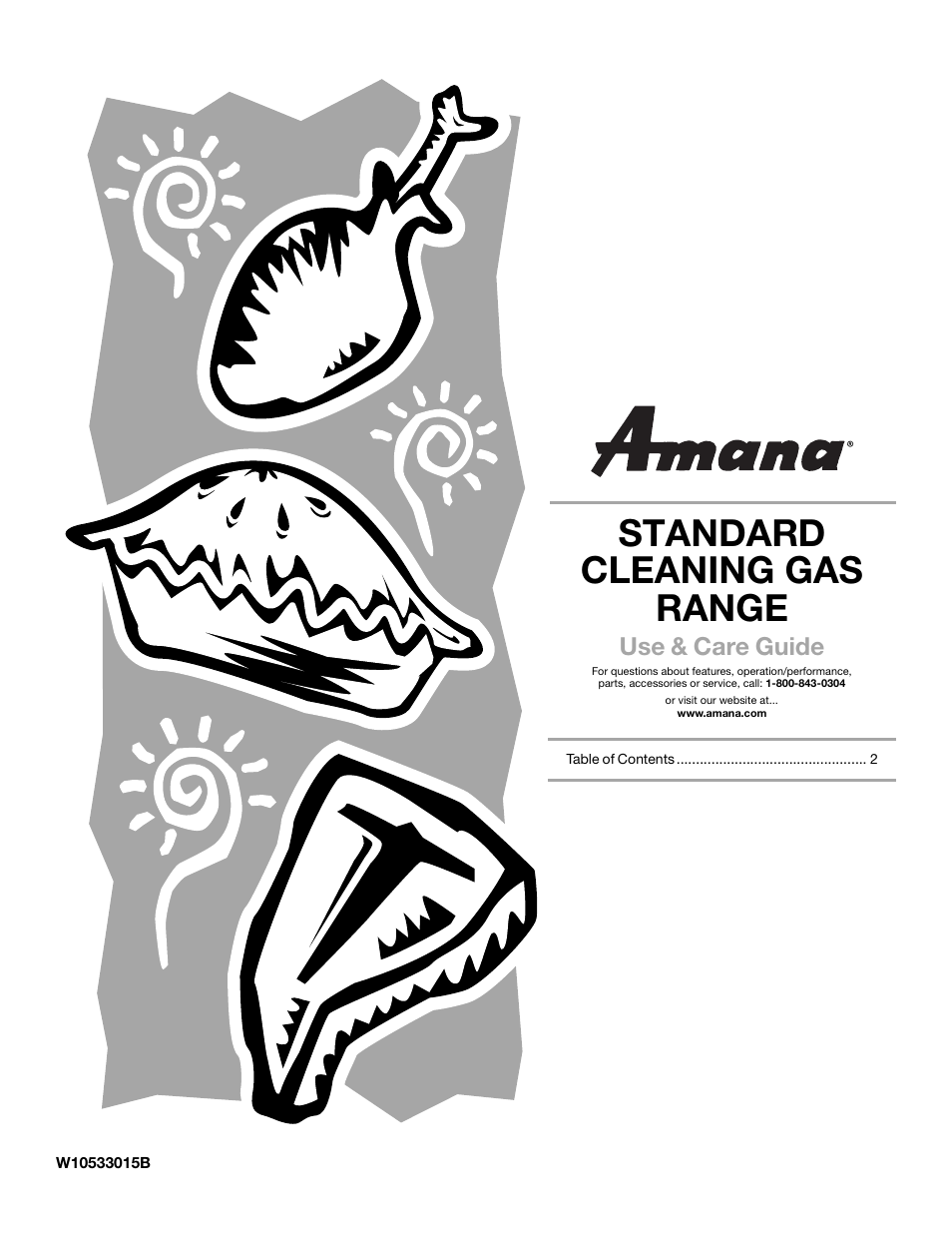 Amana STANDARD CLEANING GAS RANGE W10533015A User Manual | 16 pages