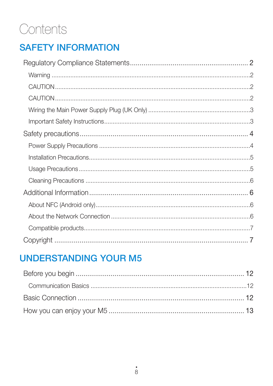 Samsung WAM550-ZA User Manual | Page 8 / 70