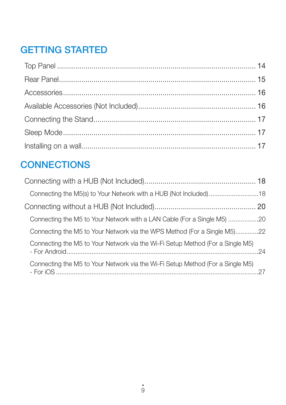 Getting started, Connections | Samsung WAM550-ZA User Manual | Page 9 / 70