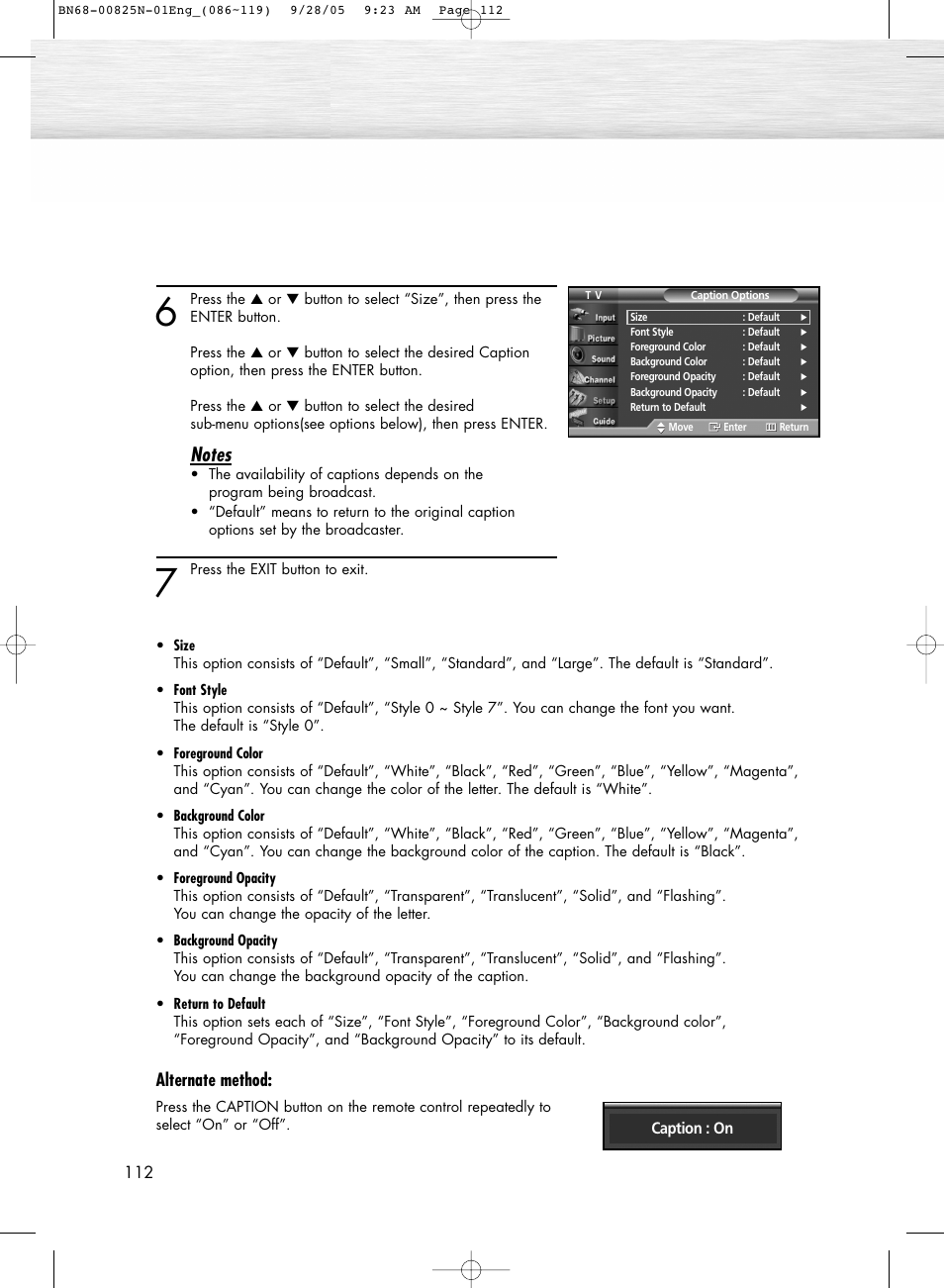 Alternate method | Samsung HPR6372X-XAA User Manual | Page 112 / 148