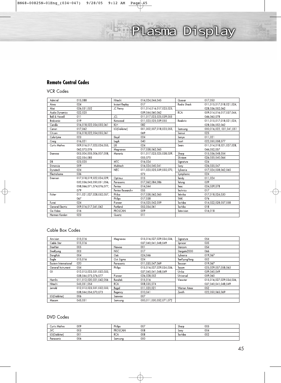 Samsung HPR6372X-XAA User Manual | Page 45 / 148
