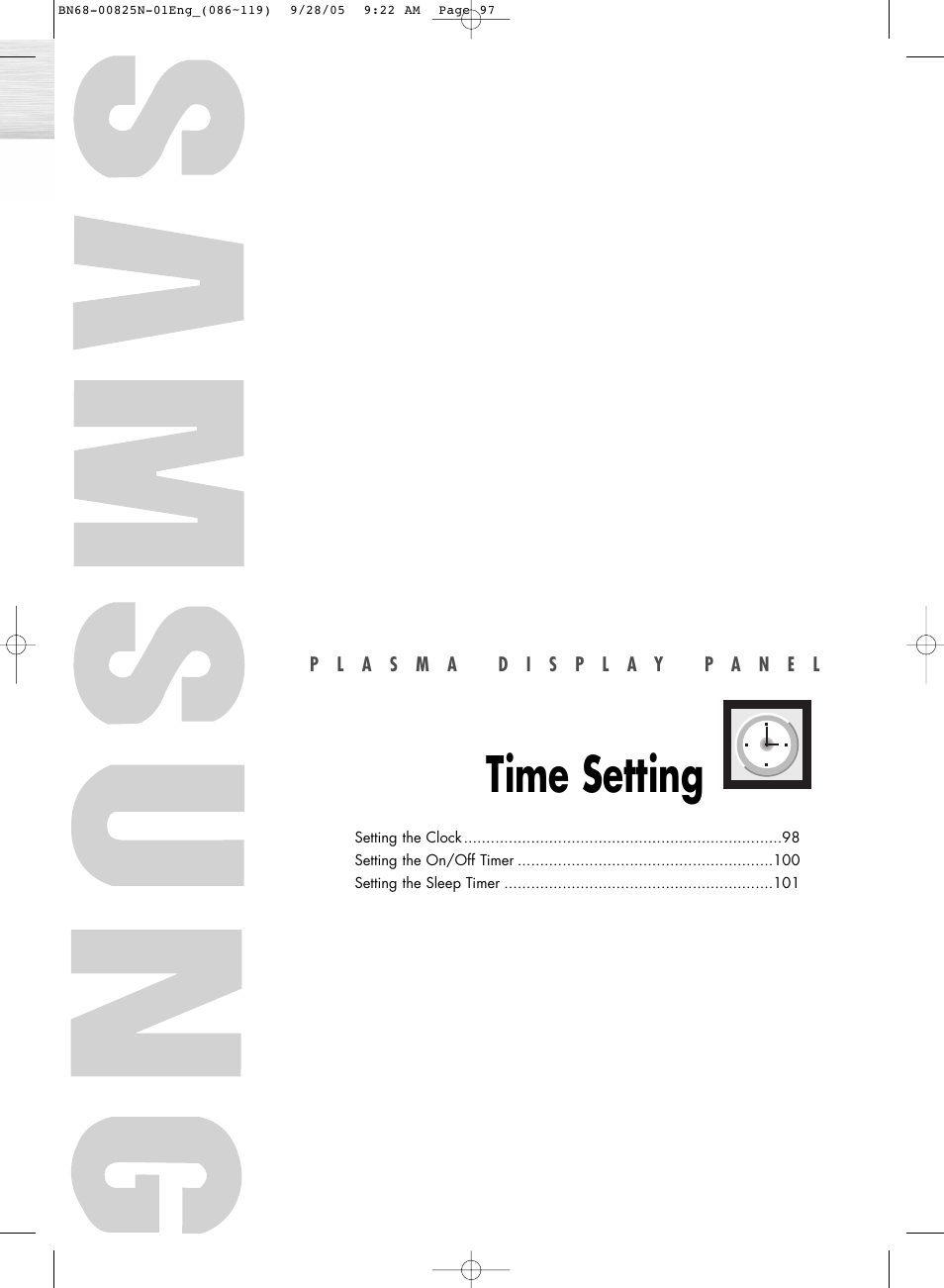 Time setting | Samsung HPR6372X-XAA User Manual | Page 97 / 148