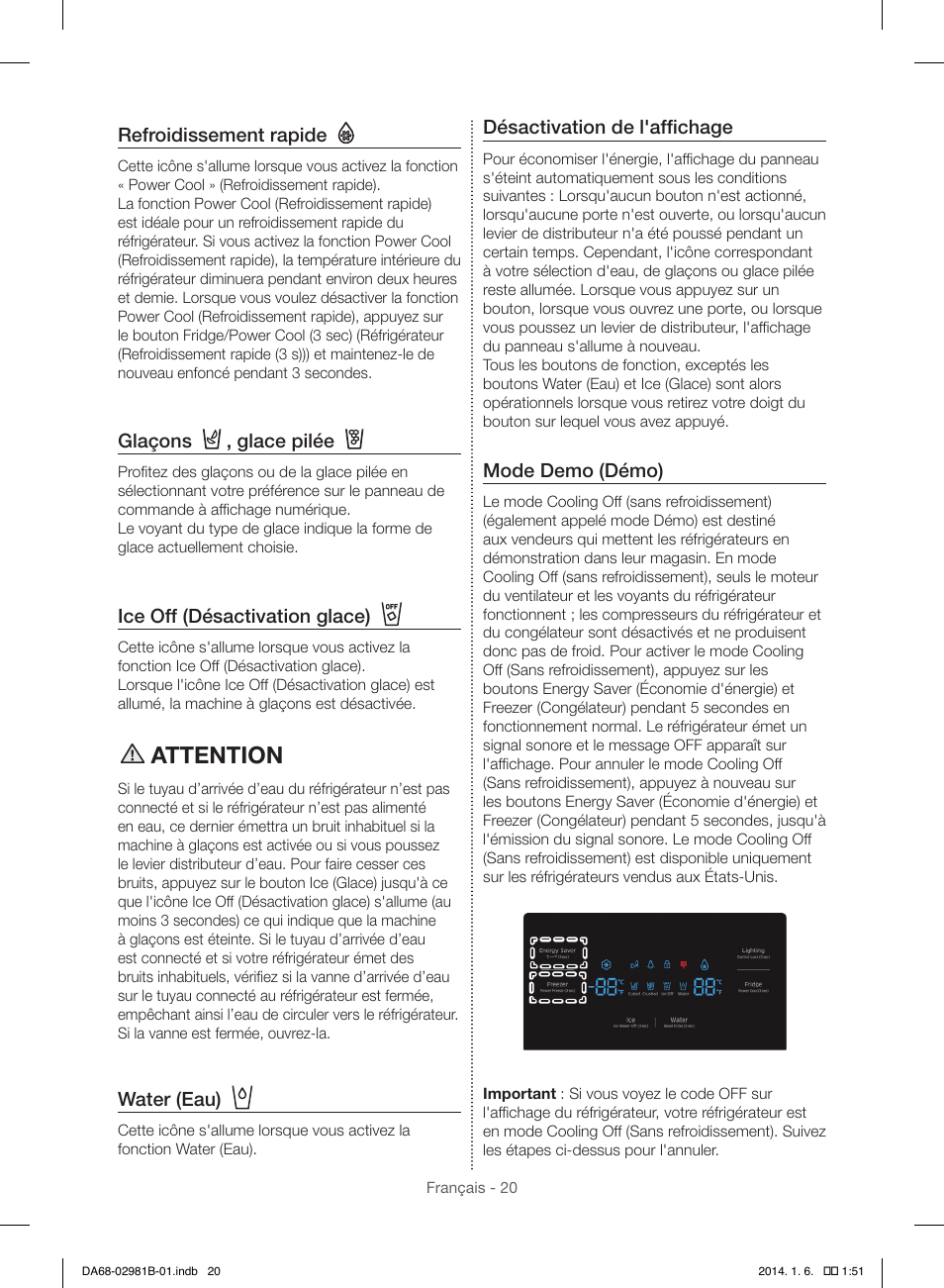 Attention | Samsung RS25H5121SR-AA User Manual | Page 84 / 96