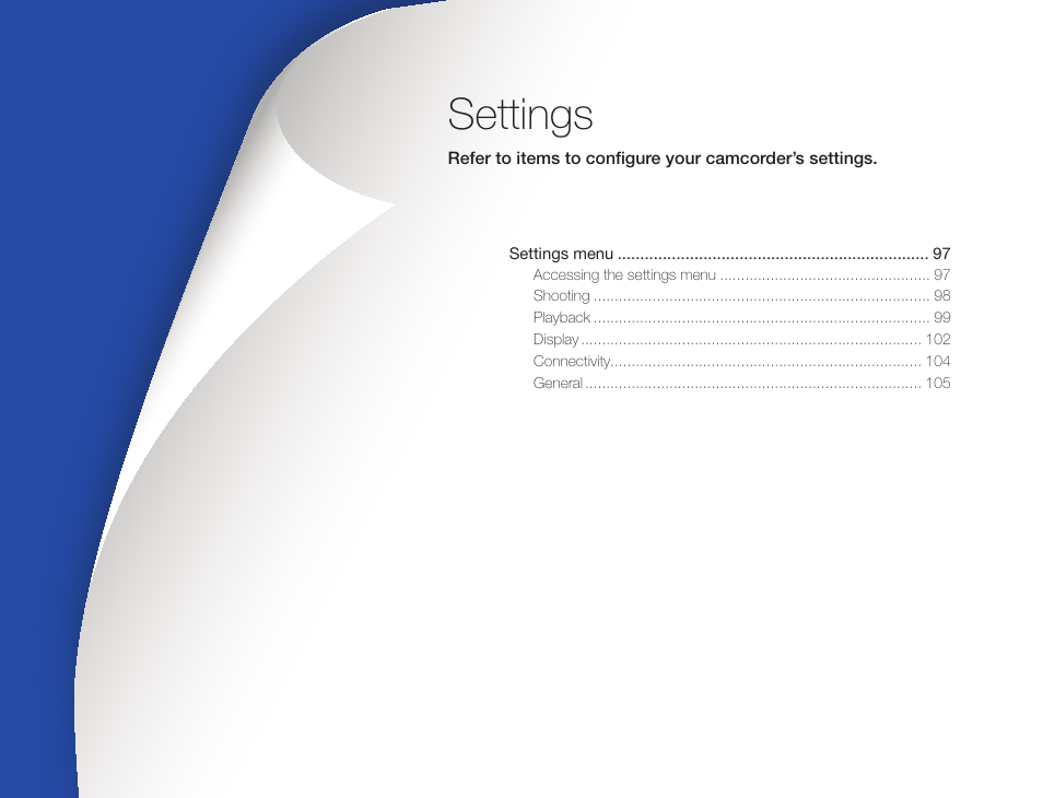 Settings | Samsung HMX-QF30BN-XAA User Manual | Page 100 / 133