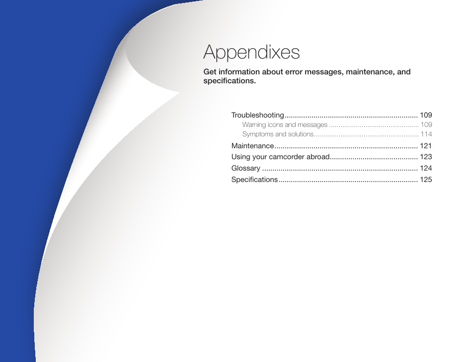 Appendixes | Samsung HMX-QF30BN-XAA User Manual | Page 112 / 133