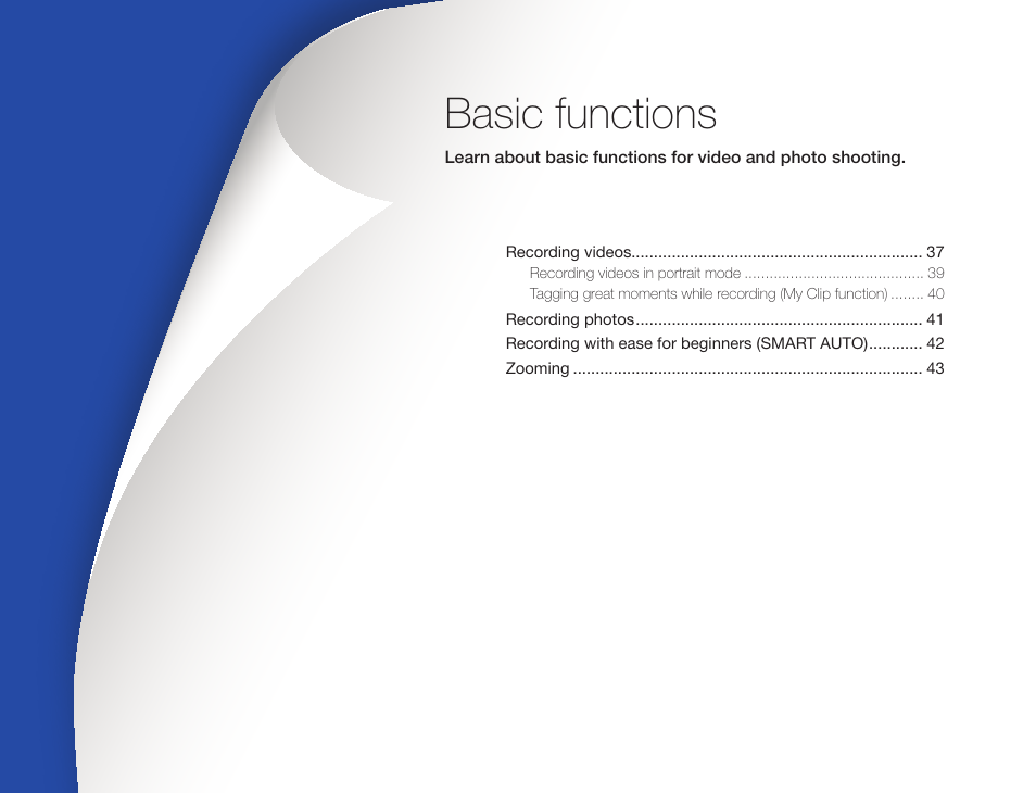 Basic functions | Samsung HMX-QF30BN-XAA User Manual | Page 40 / 133