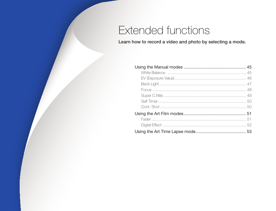 Extended functions | Samsung HMX-QF30BN-XAA User Manual | Page 48 / 133