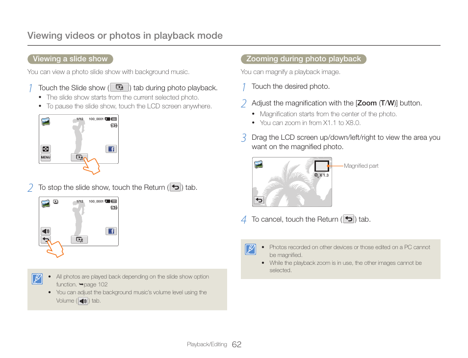 Viewing videos or photos in playback mode | Samsung HMX-QF30BN-XAA User Manual | Page 66 / 133