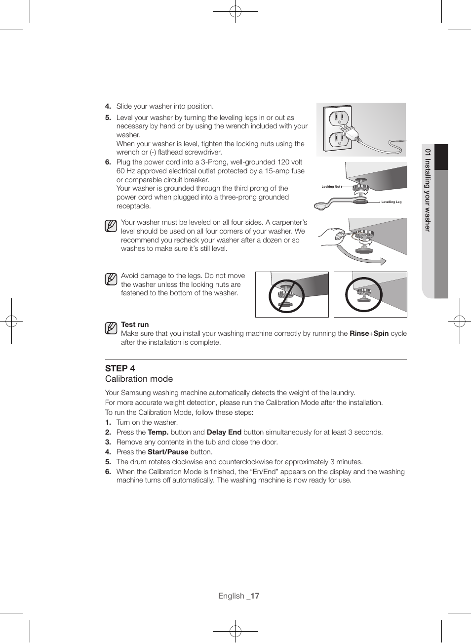 Step 4 calibration mode | Samsung WF56H9100AG-A2 User Manual | Page 17 / 132