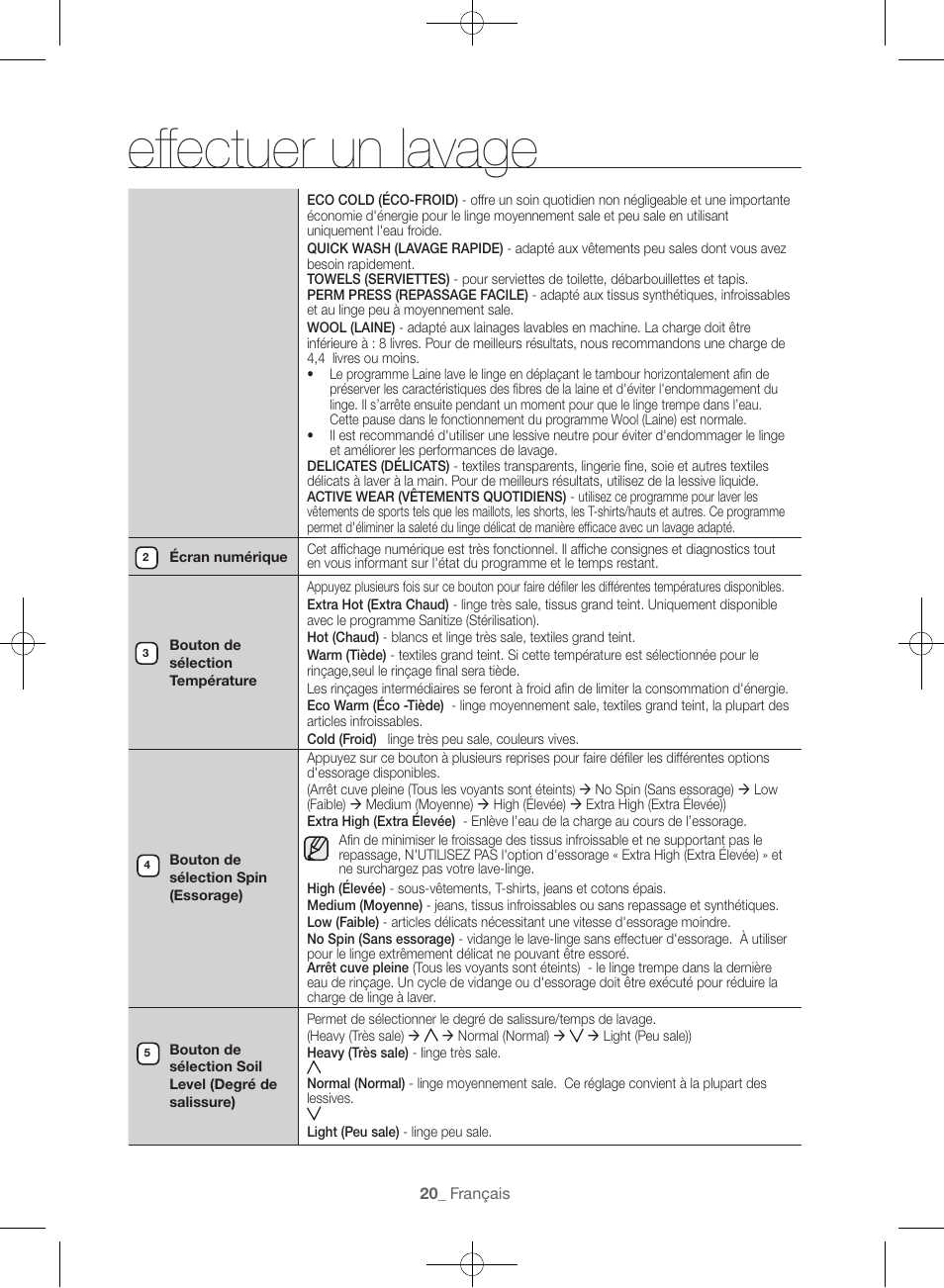 Effectuer un lavage | Samsung WF56H9100AG-A2 User Manual | Page 64 / 132