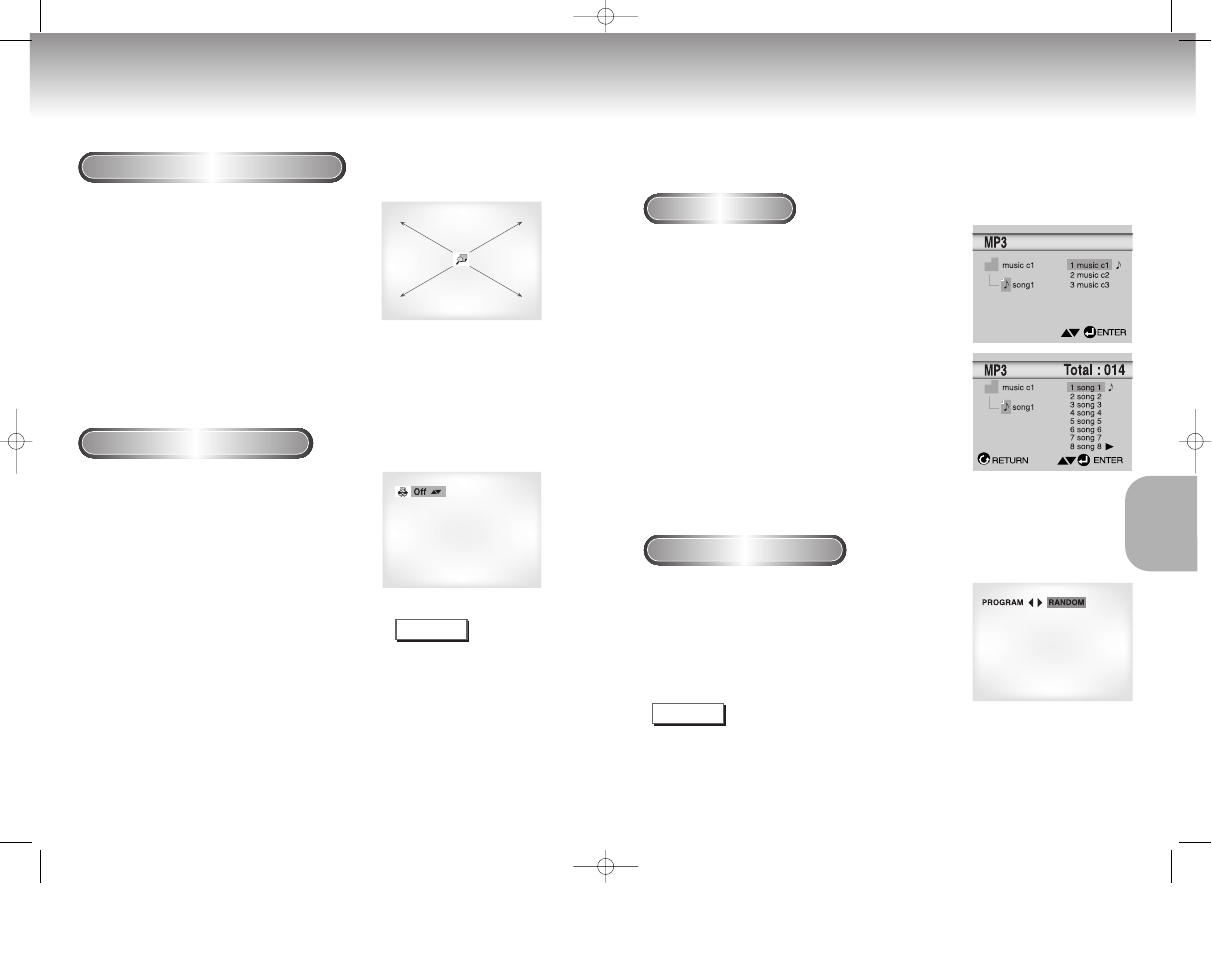 Using the zoom & 3d sound functions, Mp3 play | Samsung DVD-C629-AFS User Manual | Page 17 / 23