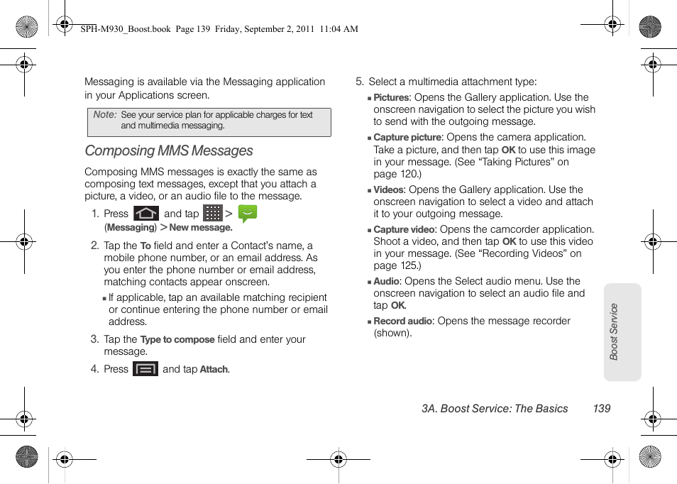 Composing mms messages | Samsung SPH-M930ZKABST User Manual | Page 153 / 227
