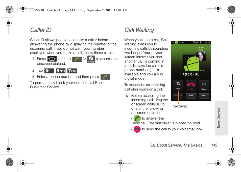 Caller id, Call waiting | Samsung SPH-M930ZKABST User Manual | Page 157 / 227